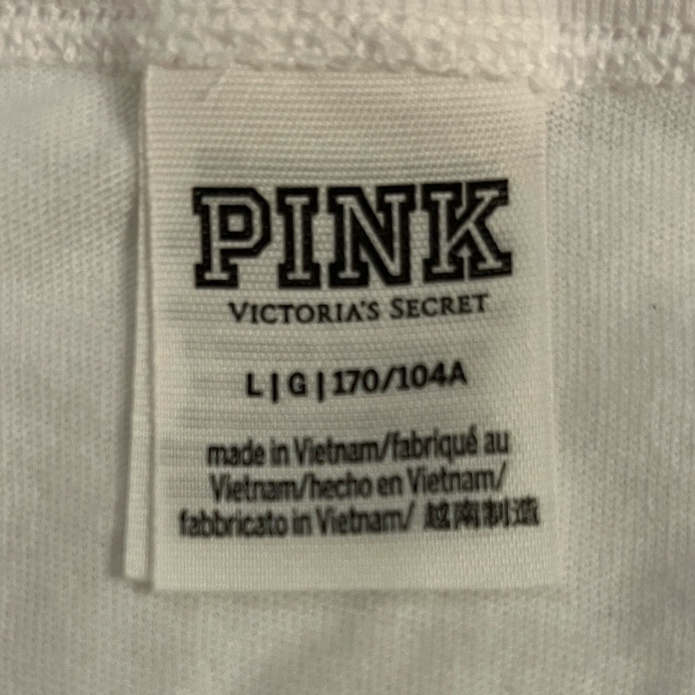 Victoria’s Secret  PINK Vintage Bling Tee Size Lg Irredescent Letters NWOT - Picture 6 of 14